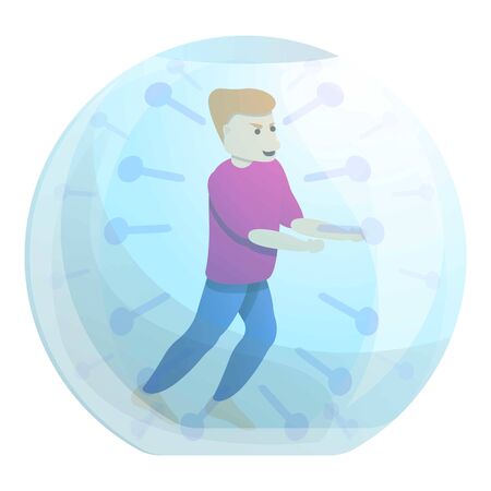 Zorb play icon. Cartoon of zorb play vector icon for web design isolated on white backgroundのイラスト素材