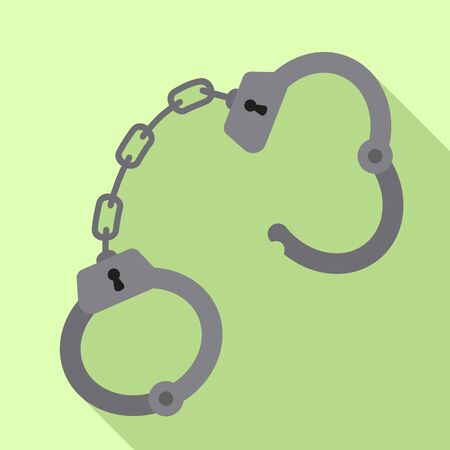Open handcuffs icon. Flat illustration of open handcuffs vector icon for web designのイラスト素材