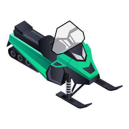 Mountain snowmobile icon. Isometric of mountain snowmobile vector icon for web design isolated on white backgroundのイラスト素材