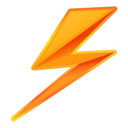Zigzag lightning bolt icon. Cartoon of zigzag lightning bolt vector icon for web design isolated on white backgroundのイラスト素材