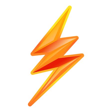 Shock lightning bolt icon. Cartoon of shock lightning bolt vector icon for web design isolated on white backgroundのイラスト素材