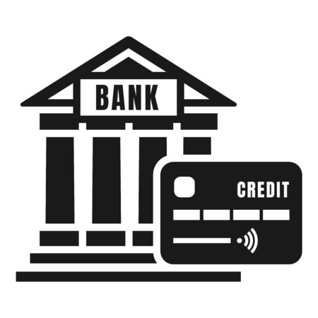 Credit bank icon. Simple illustration of credit bank vector icon for web design isolated on white backgroundのイラスト素材