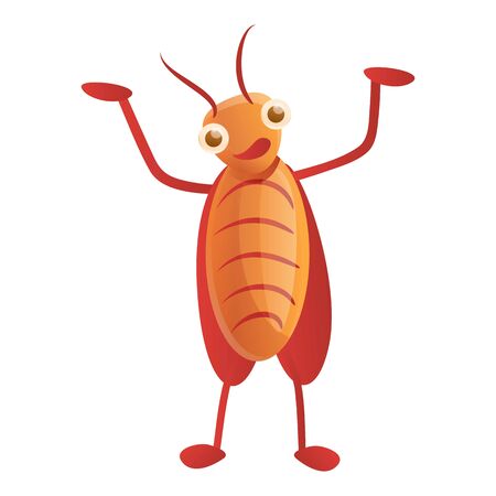 Happy cockroach icon. Cartoon of happy cockroach vector icon for web design isolated on white backgroundのイラスト素材