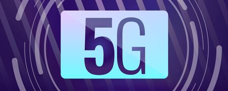 5g technology concept banner. Cartoon illustration of 5g technology vector concept banner for web...