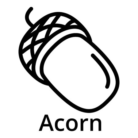 Acorn icon. Outline acorn icon for web design isolated on white backgroundの写真素材