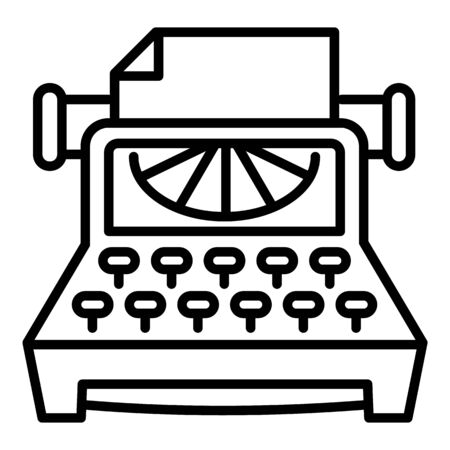 Office typewriter icon. Outline office typewriter icon for web design isolated on white backgroundの写真素材