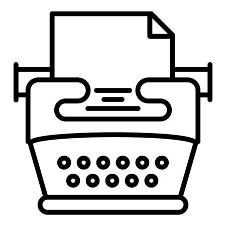 Nostalgia typewriter icon. Outline nostalgia typewriter icon for web design isolated on white backgroundの写真素材