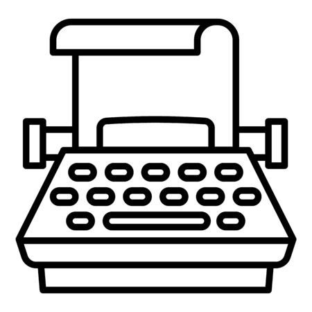 Secretary typewriter icon. Outline secretary typewriter icon for web design isolated on white backgroundの写真素材