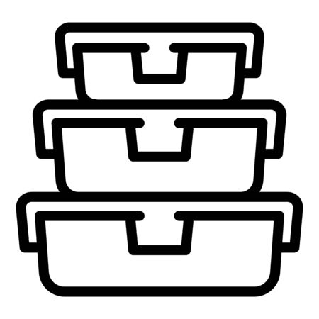 Stack of lunchbox icon. Outline stack of lunchbox icon for web design isolated on white backgroundの写真素材