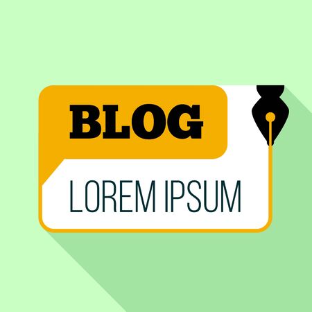 Writer blog logo. Flat illustration of writer blog logo for web designの写真素材