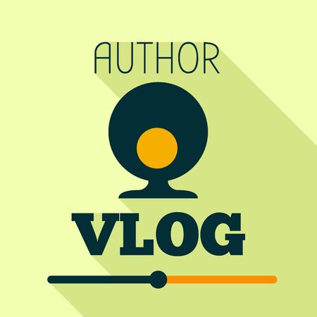 Author vlog logo. Flat illustration of author vlog logo for web designの写真素材