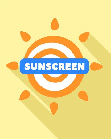 Sunscreen logo. Flat illustration of sunscreen logo for web designの写真素材