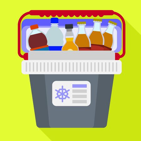 Portable fridge icon. Flat illustration of portable fridge icon for web designの写真素材