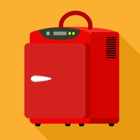 Portable electronic fridge icon. Flat illustration of portable electronic fridge icon for web designの写真素材