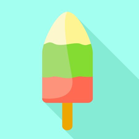 Fruity ice cream icon. Flat illustration of fruity ice cream icon for web designの写真素材