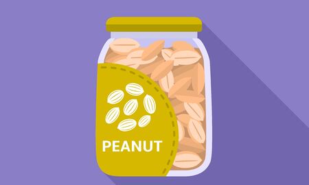 Peanut clean jar icon. Flat illustration of peanut clean jar vector icon for web designのイラスト素材