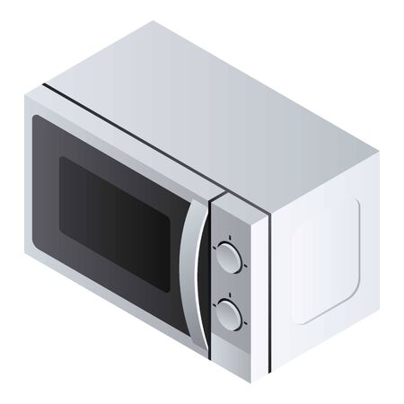 Closed microwave icon. Isometric of closed microwave icon for web design isolated on white backgroundの写真素材