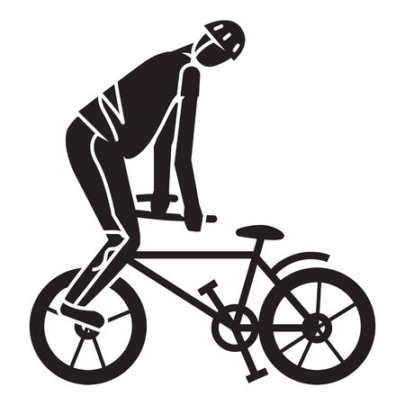 Bike trick icon. Simple illustration of bike trick icon for web design isolated on white backgroundの写真素材