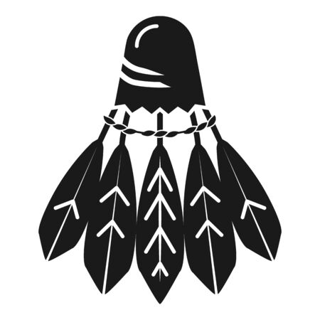 Shuttlecock icon. Simple illustration of shuttlecock vector icon for web design isolated on white backgroundのイラスト素材
