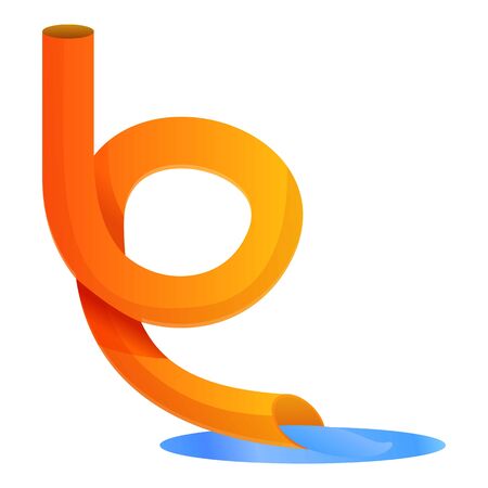 Aquapark pipe icon. Cartoon of aquapark pipe vector icon for web design isolated on white backgroundのイラスト素材