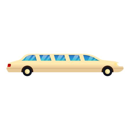 Gold limousine icon. Cartoon of gold limousine vector icon for web design isolated on white backgroundのイラスト素材