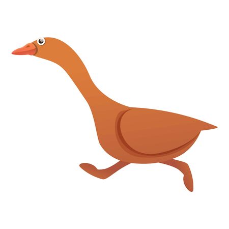 Running goose icon. Cartoon of running goose vector icon for web design isolated on white backgroundのイラスト素材