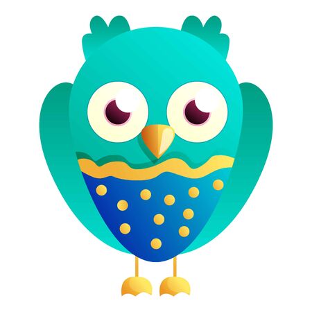 Cute owl icon. Cartoon of cute owl vector icon for web design isolated on white backgroundのイラスト素材