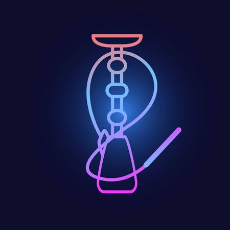 Bar neon hookah icon. Cartoon of bar neon hookah vector icon for web design isolated on white...
