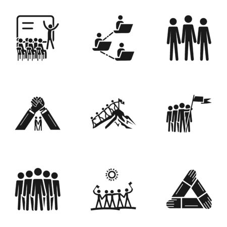 Teamwork meeting icon set. Simple set of 9 teamwork meeting vector icons for web design isolated on white backgroundのイラスト素材