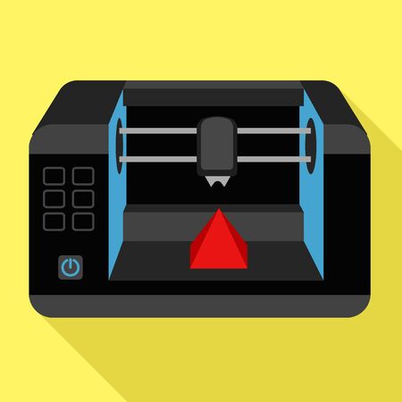 3d printer icon. Flat illustration of 3d printer vector icon for web designのイラスト素材