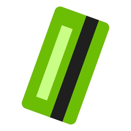 Green bank card icon. Flat illustration of green bank card vector icon for web designのイラスト素材