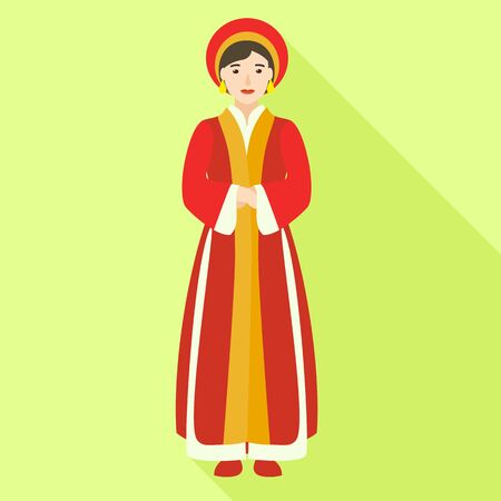 Vietnam woman icon. Flat illustration of Vietnam woman vector icon for web designのイラスト素材