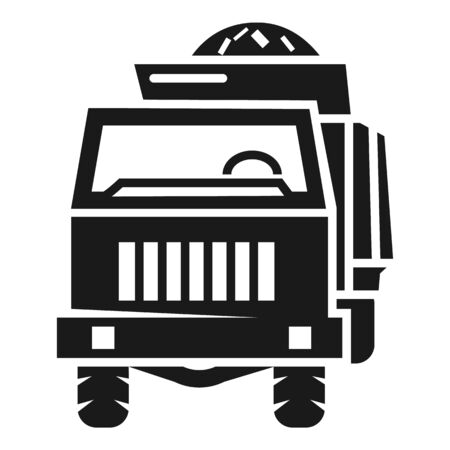 Front farm truck icon. Simple illustration of front farm truck vector icon for web design isolated on white backgroundのイラスト素材
