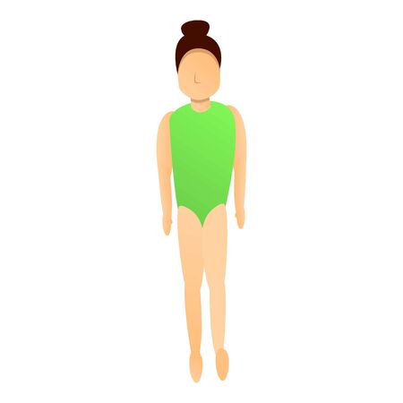 Girl green swimwear icon. Cartoon of girl green swimwear vector icon for web design isolated on white backgroundのイラスト素材
