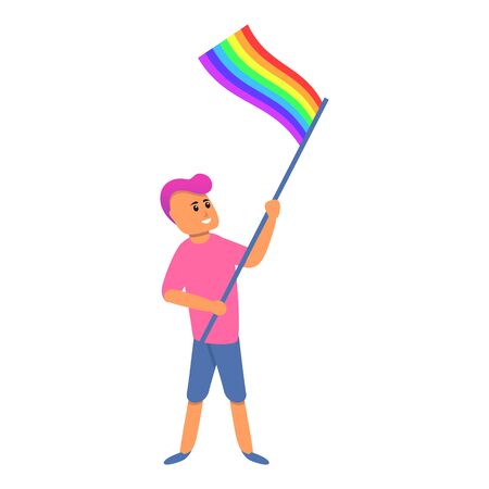 Transgender lgbt flag icon. Cartoon of transgender lgbt flag vector icon for web design isolated on white backgroundのイラスト素材