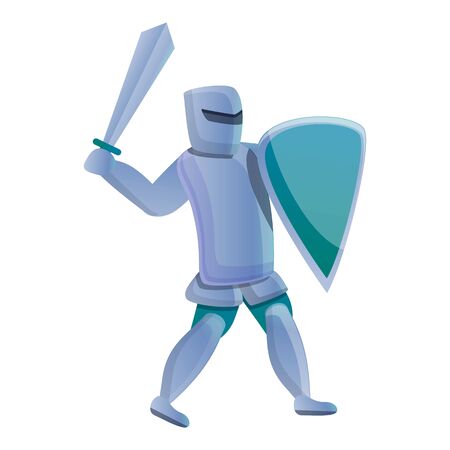 Medieval knight icon. Cartoon of medieval knight vector icon for web design isolated on white backgroundのイラスト素材