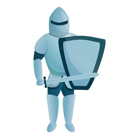 Paladin knight icon. Cartoon of paladin knight vector icon for web design isolated on white backgroundのイラスト素材