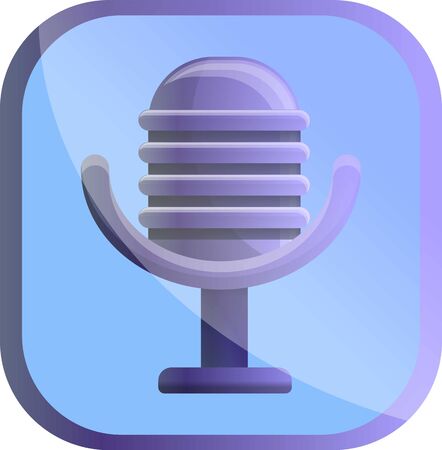 Party studio microphone icon. Cartoon of party studio microphone vector icon for web design isolated on white backgroundのイラスト素材