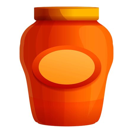Dessert jam jar icon. Cartoon of dessert jam jar vector icon for web design isolated on white backgroundのイラスト素材