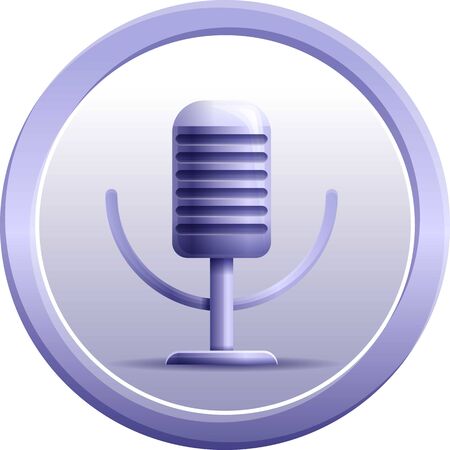 Studio microphone icon. Cartoon of studio microphone vector icon for web design isolated on white backgroundのイラスト素材