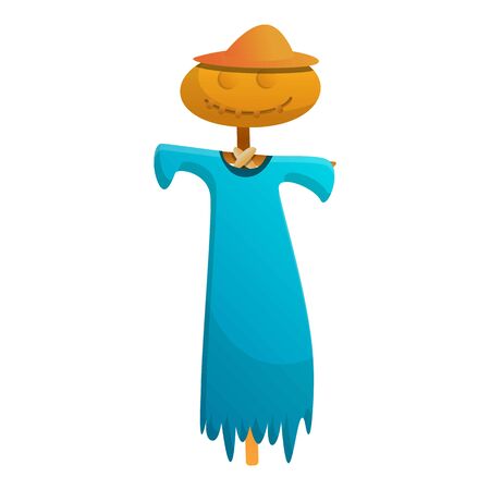 Scarecrow blue dress icon. Cartoon of scarecrow blue dress vector icon for web design isolated on white backgroundのイラスト素材