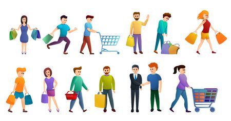 Buyer icons set. Cartoon set of buyer vector icons for web designのイラスト素材