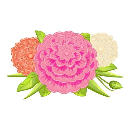 Fashion camellia bouquet icon. Cartoon of fashion camellia bouquet vector icon for web design isolated on white backgroundのイラスト素材