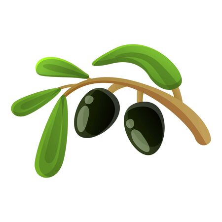 Greek olive branch icon. Cartoon of greek olive branch vector icon for web design isolated on white backgroundのイラスト素材