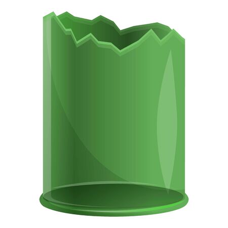 Broken glass bottle icon. Cartoon of broken glass bottle vector icon for web design isolated on white backgroundのイラスト素材