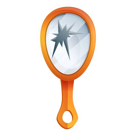 Broken hand mirror icon. Cartoon of broken hand mirror vector icon for web design isolated on white backgroundのイラスト素材