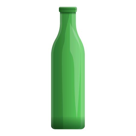 Green garbage bottle icon. Cartoon of green garbage bottle vector icon for web design isolated on white backgroundのイラスト素材