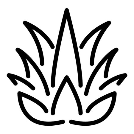 Home aloe plant icon. Outline home aloe plant icon for web design isolated on white backgroundの写真素材