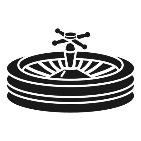 Casino roulette icon. Simple illustration of casino roulette icon for web design isolated on white backgroundの写真素材