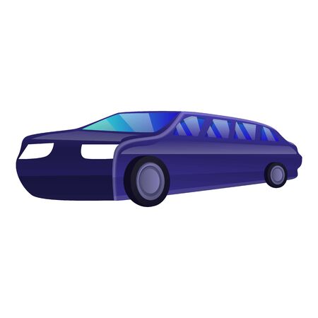 Blue limousine icon. Cartoon of blue limousine icon for web design isolated on white backgroundの写真素材